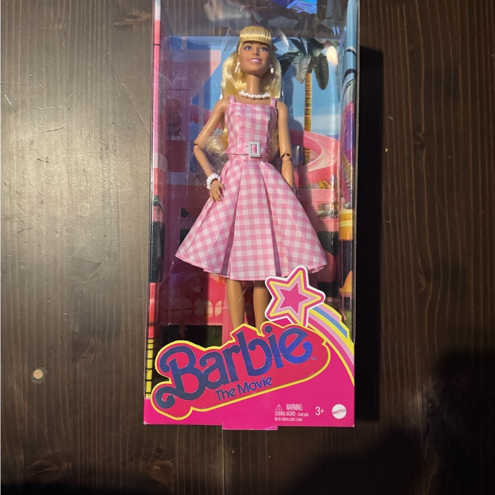 NIB Barbie The Movie Doll in Pink Gingham Dress